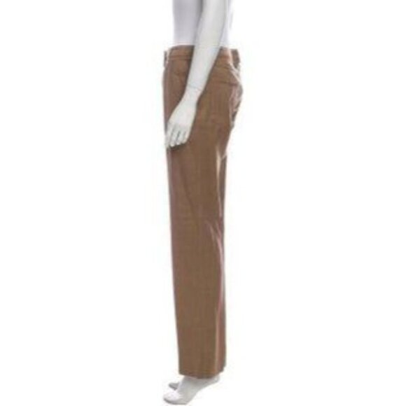 Akris Punto Tan Wool Blend Straight Leg Pants 6 - Picture 3 of 3